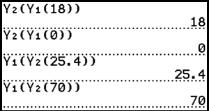 New numbers inserted for screenshot 7:
Y2(Y1(18)), inverse 18
Y2(Y1(0)), inverse 0
Y1(Y2(25.4)), inverse 25.4
Y1(Y2(70)), inverse 70